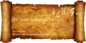 Áron Gusztáv névjegykártya