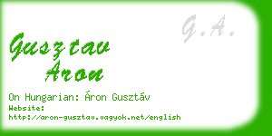 gusztav aron business card